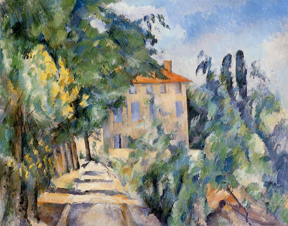 House with Red Roof - Paul Cezanne Painting